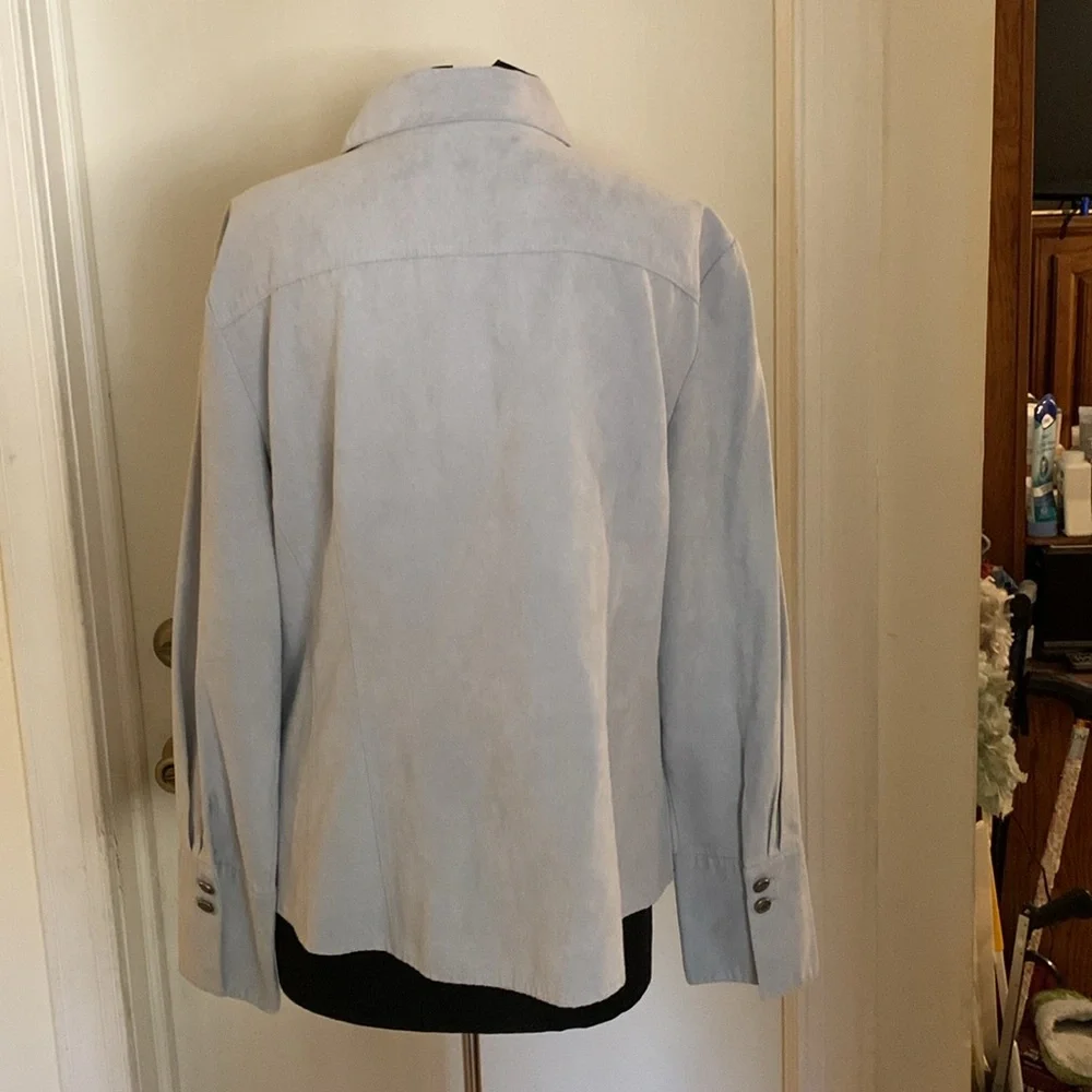 Lite Gray Cato Faux Suede Top - Picture 5 of 7